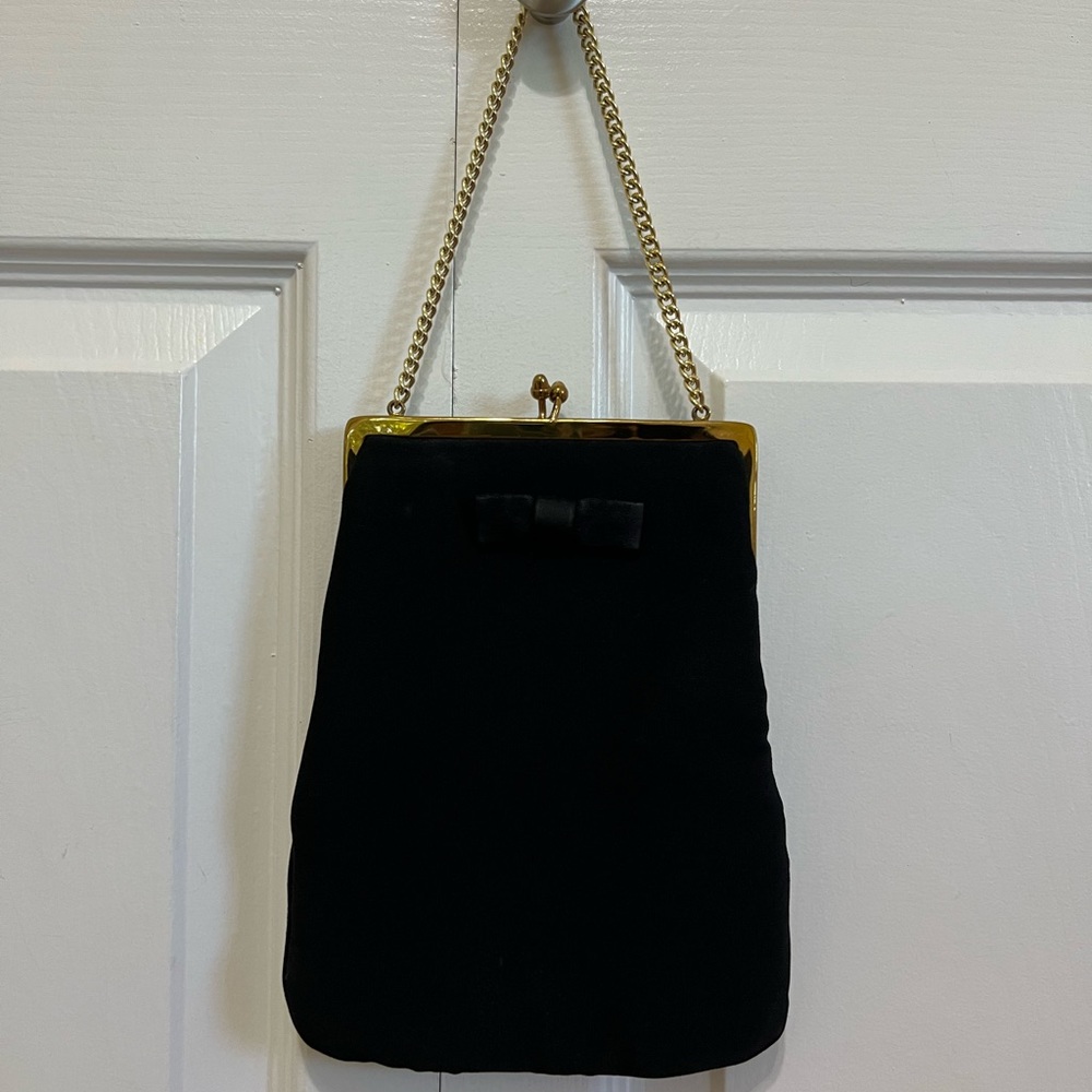 Vintage Garay Black Evening Bag Chain Handle